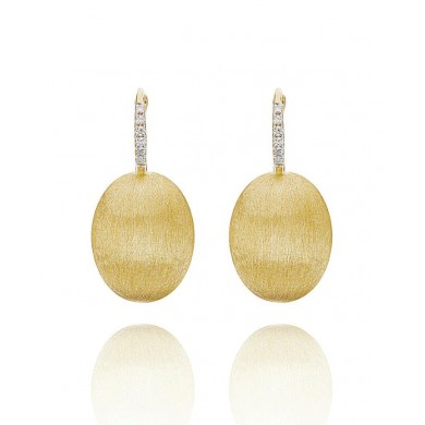 Nanis Обеци - "Ciliegine" gold ball drop earrings with diamonds details (large)