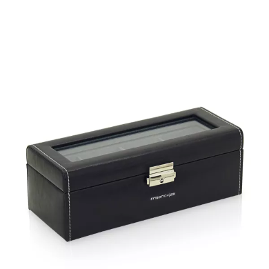 Кутия за часовници Friedrich23 Watch Case Bond for 4 Watches with Window - Black