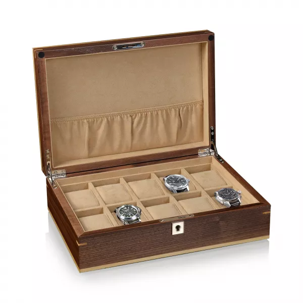 Кутия за часовници Heisse & Söhne Watch Box Aberdeen 10 - Walnut
