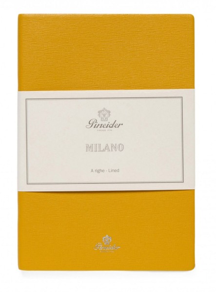 Тефтер Pineider Milano Notebook Leather Medium Yellow