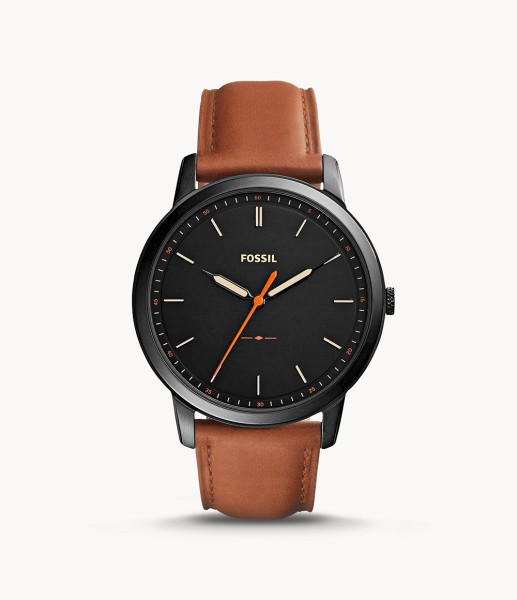 Fossil The Minimalist Slim Three-Hand Light Brown Leather