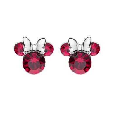 Обеци Disney Mickey Mouse Ruby Crystal Stone