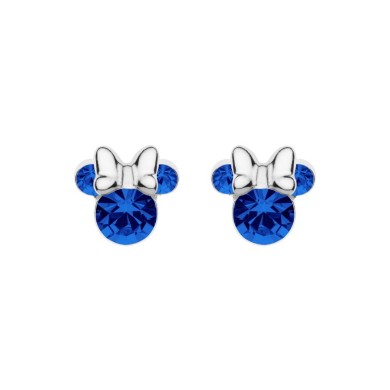 Обеци Disney Mickey Mouse Sapphire Blue Crystal Stone