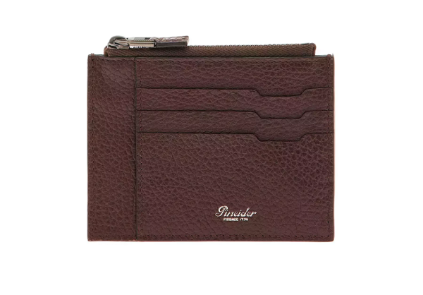 Калъф за кр. карти Pineider Card Holder with zip Grained