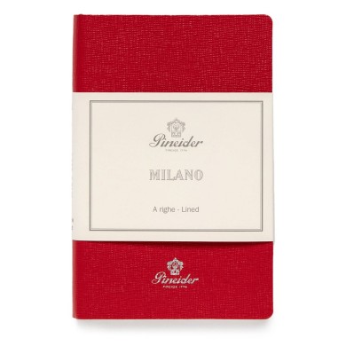 Тефтер Pineider Milano Notebook Leather Small Red