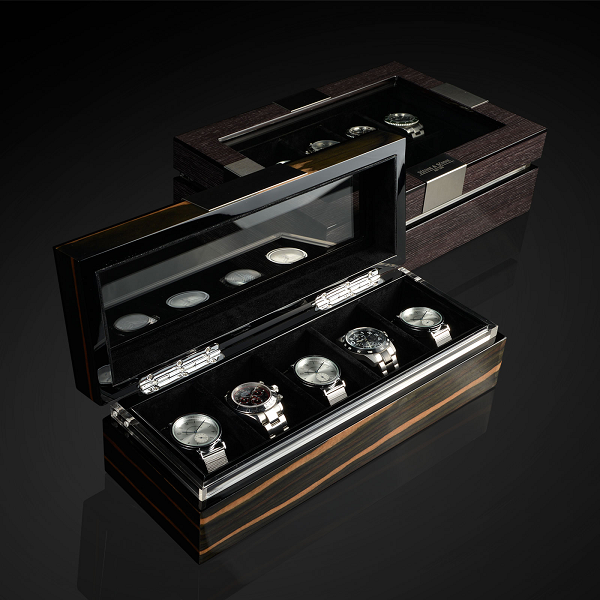 Кутия за часовници Heisse & Sohne Watch Box Executive 5 - Makassar/Black
