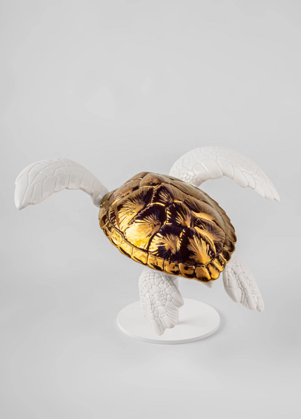 Порцеланова фигура Lladró - Sea Turtle I (white - copper) Sculpture