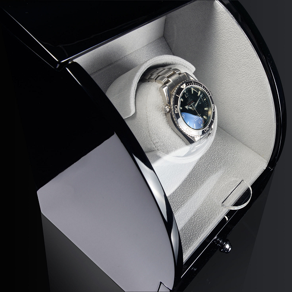 Кутия за навиване на часовници Designhütte Watch Winder Basel 1 - Black / Grey