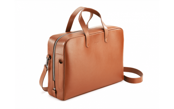 Бизнес чанта Caran d’Ache Les Cuirs de la Maison - BEIGE LEATHER ATTACHE BAG