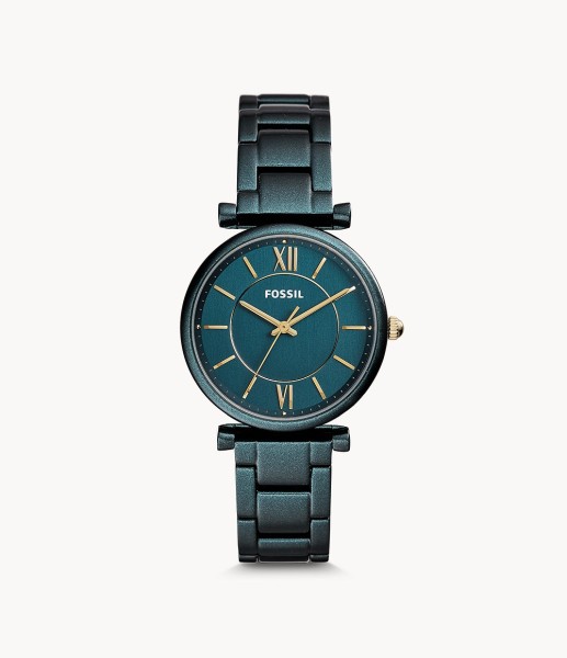 Fossil Carlie Three-Hand Teal Green Stainless Steel 