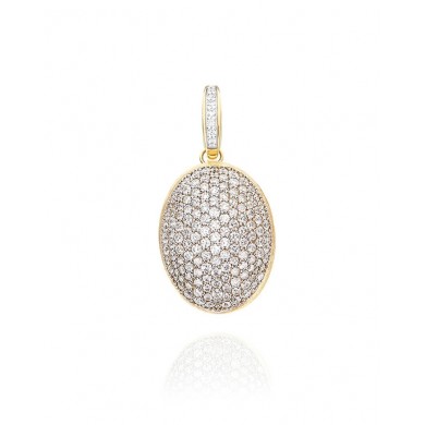 Nanis Висулка - "Boules" Large charm in hand-engraved gold and pavè diamonds