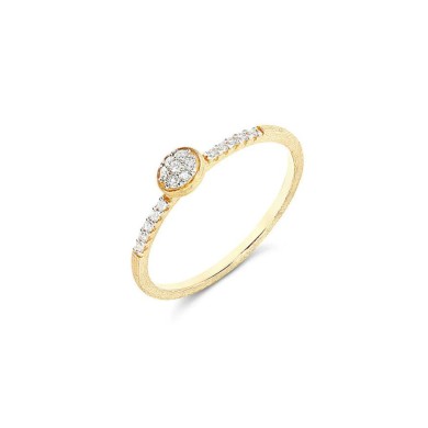 Nanis Пръстен - "Élite" diamonds and hand-enraved gold elegant engagement ring