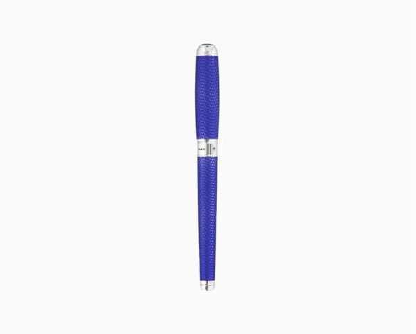 Писалка S.T.Dupont LINE D LARGE OCEAN BLUE AND PALLADIUM LACQUERED FIREHEAD GUILLOCHE