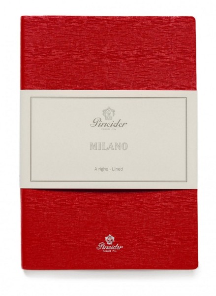 Тефтер Pineider Milano Notebook Leather Medium Red