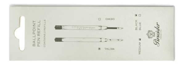 Пълнители за химикалка Pineider Pack 2 Refills Ball Point Metal Medium Black