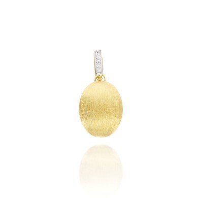Nanis Висулка - "Boules" charm in hand-engraved gold and diamonds medium