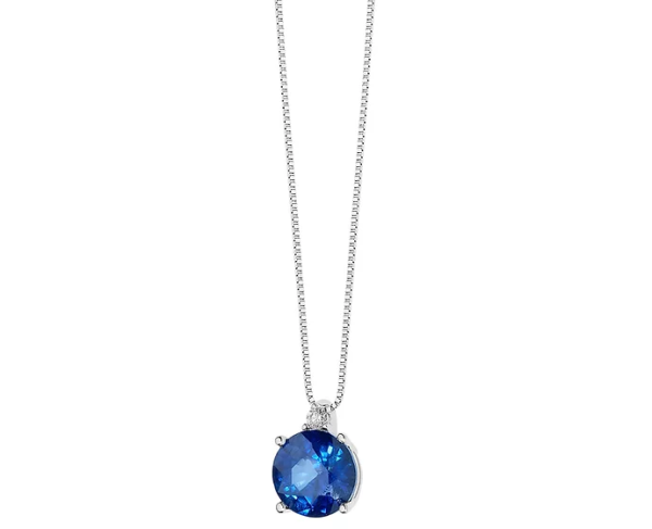 Comete Колие Round blue sapphire and diamond gold necklace